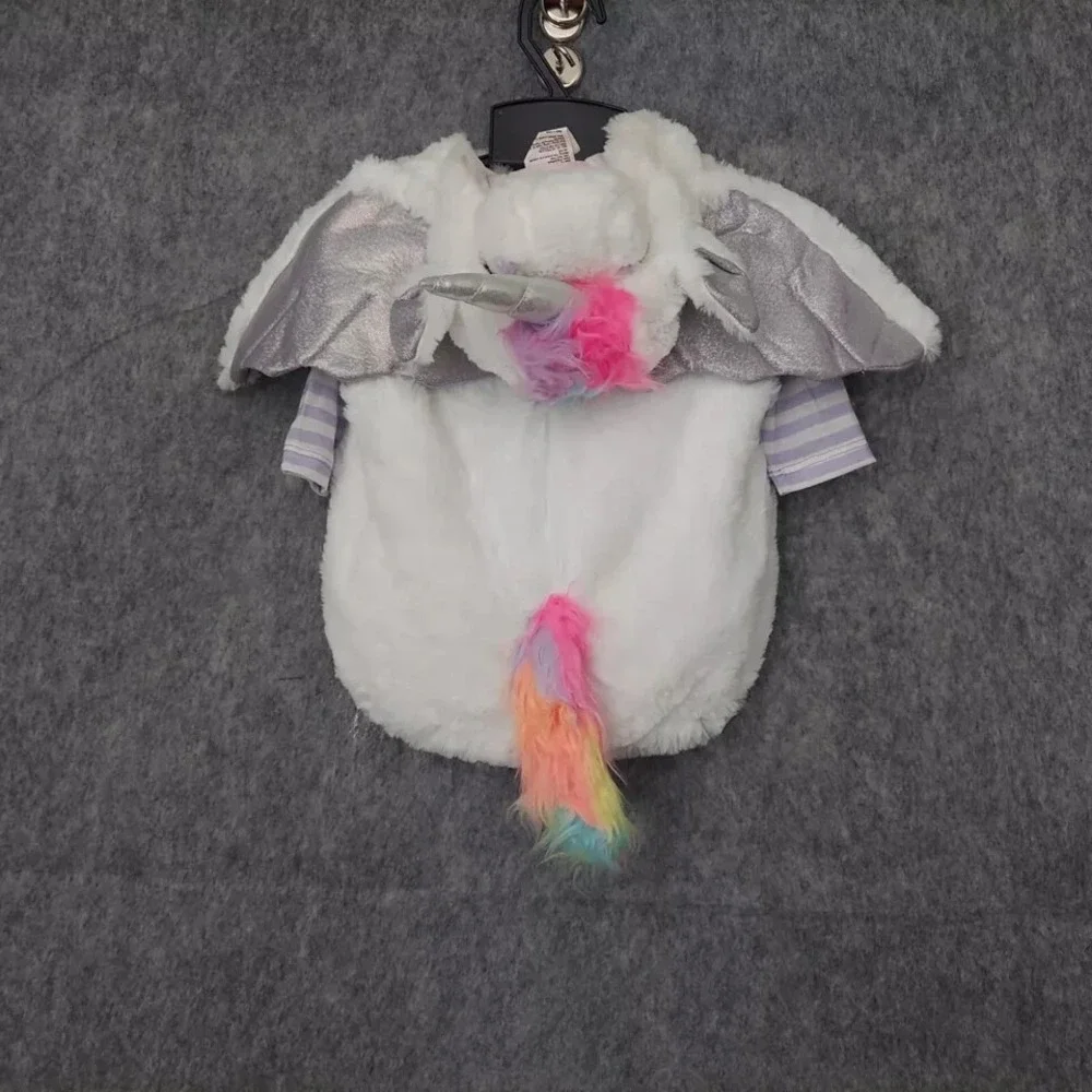 Unicorn Costume Baby 0-6M White Purple Hooded Wings Storybook Fantasy‎ Dress Up